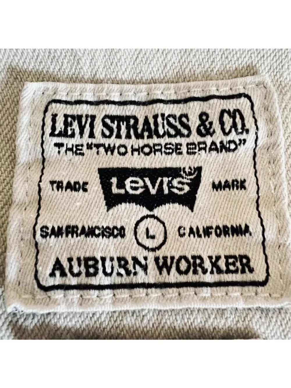 Lot 3 Levis Auburn Worker Mens L Cotton Long Sleeve Work Shirts Green Blue Cream